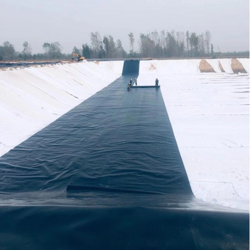 1.5mm black HDPE textured rough geomembrane protects against penetration LS